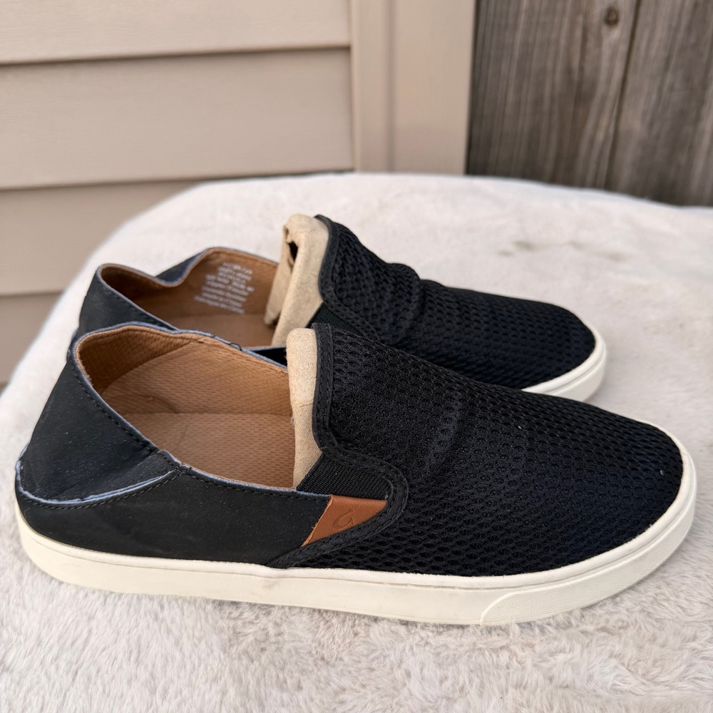 OluKai Black Mesh Slip-On Sneakers Size 10